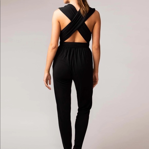 Zafira Black Multi-Way Adjustable Tie Jumpsuit - Picture 2 of 5